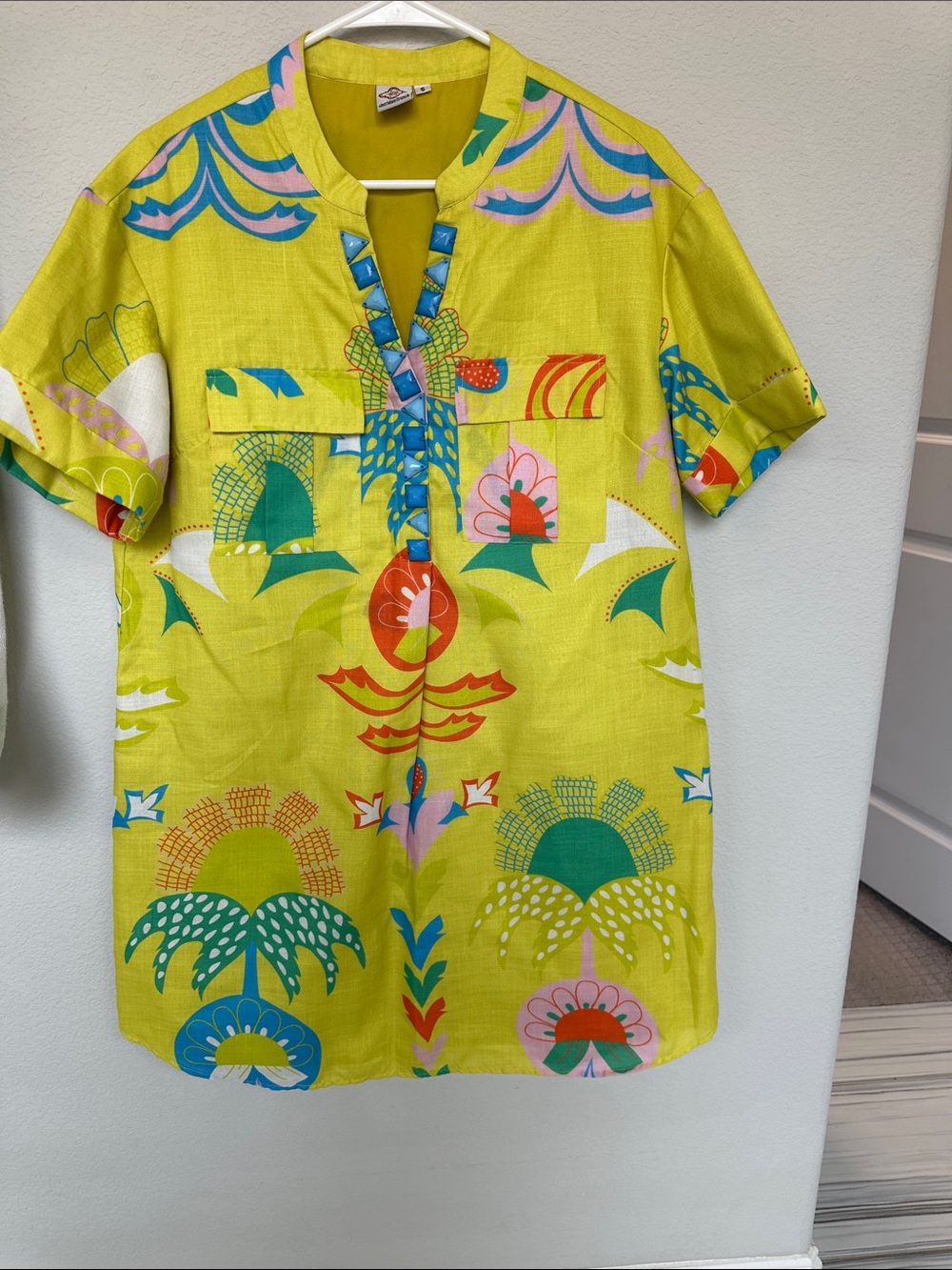 Vibrant Lime Floral Shift Dress - Women's